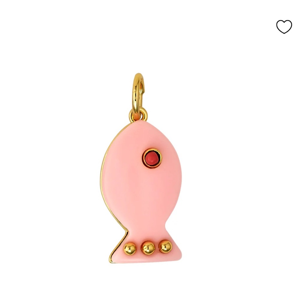 Pink Fish Enamel Charm Pendant - Picture 2 of 3